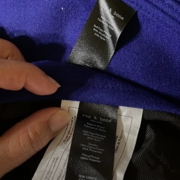 Rag & Bone blue Kaye Wool convertible coat size 6 NWT - Picture 8 of 11